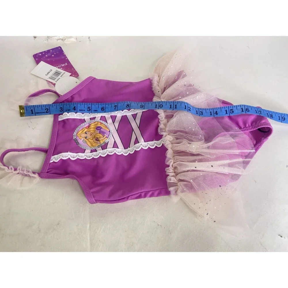 Disney Tangled Rapunzel Tutu One Piece Swim Swimsuit Swimwear Girls Size 5T